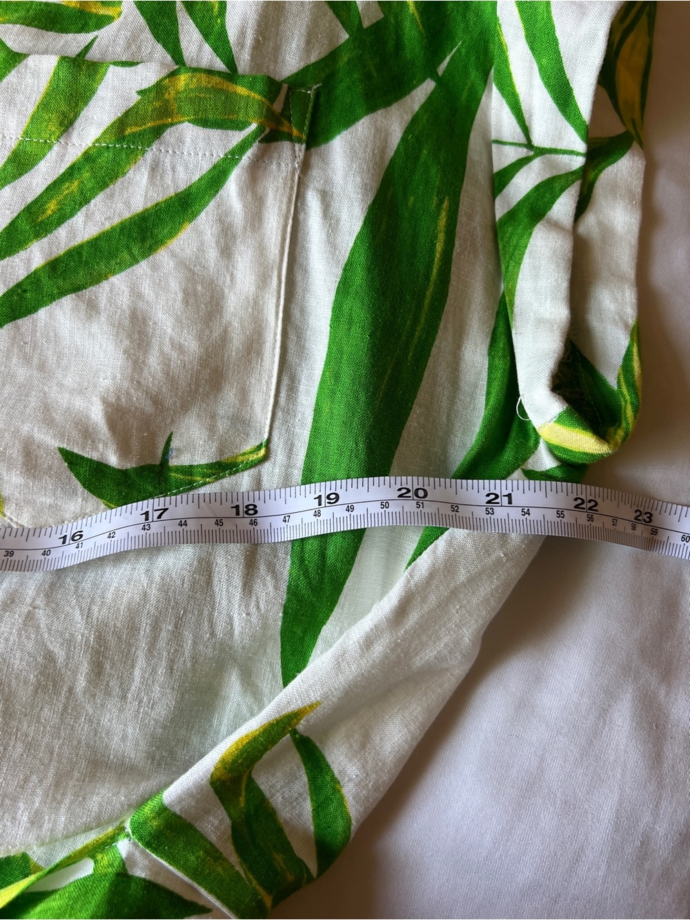 Karlie Palm Leaf Linen Tie Waist Dress -Medium - Picture 5 of 9